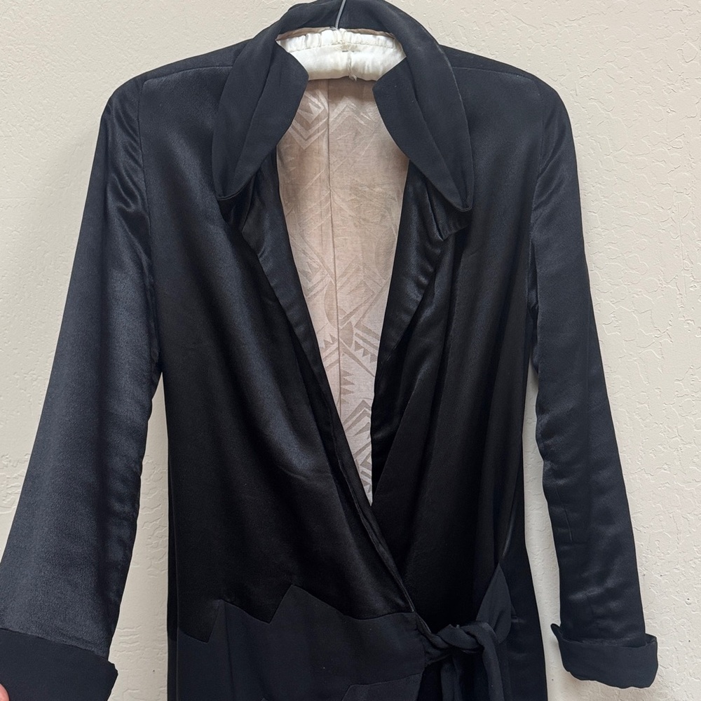 1920’s Vintage Black Silk Satin Jacket